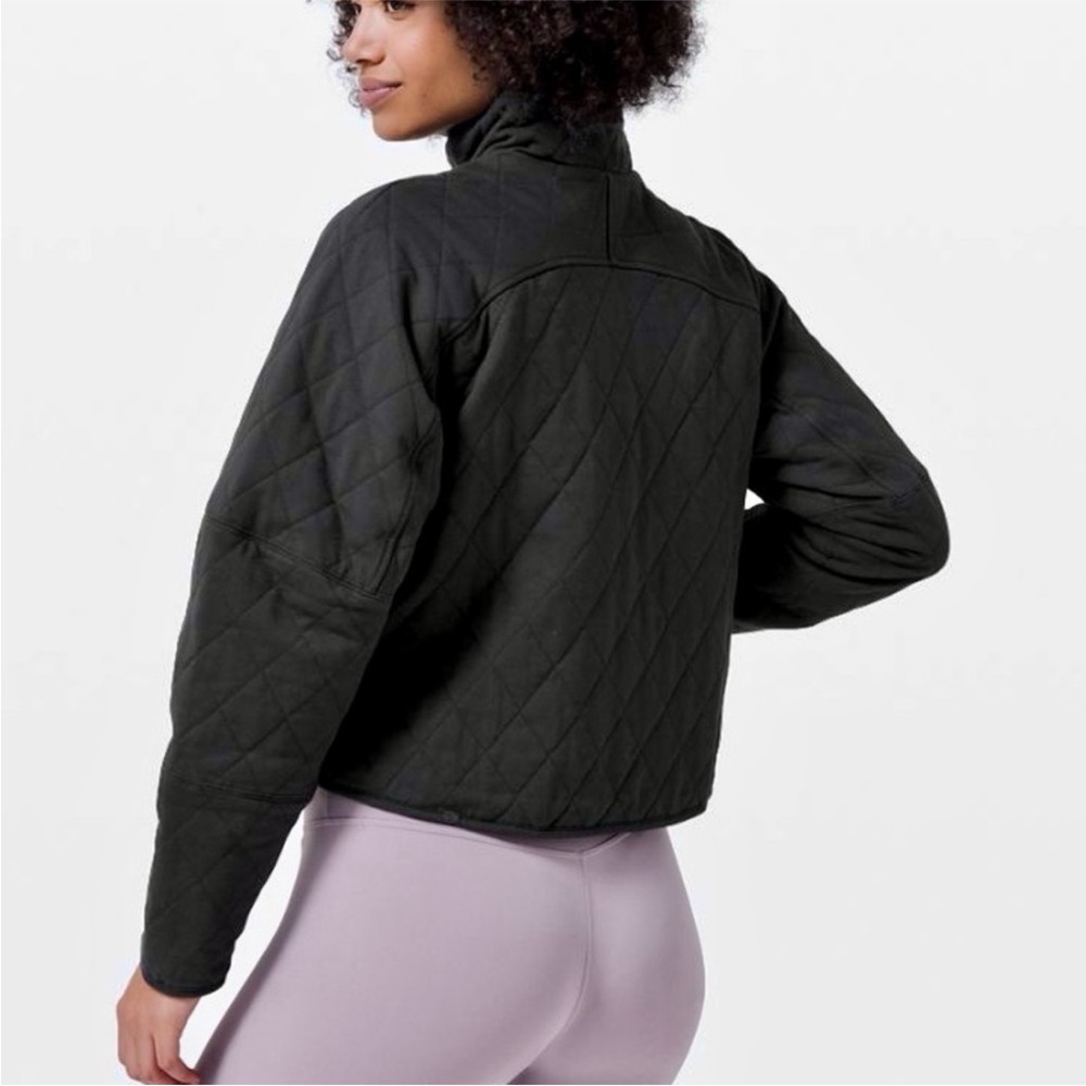 Lululemon Athletica black quilted calm bomber style thick everyday jacket - Picture 2 of 13